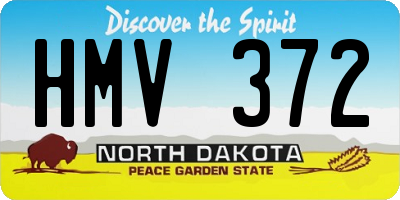 ND license plate HMV372