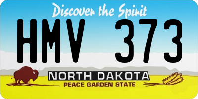 ND license plate HMV373