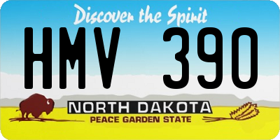 ND license plate HMV390
