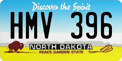 ND license plate HMV396