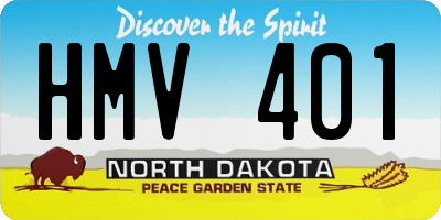 ND license plate HMV401