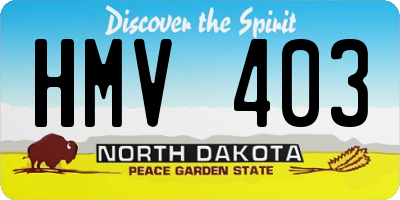 ND license plate HMV403