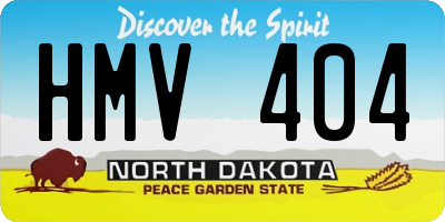 ND license plate HMV404