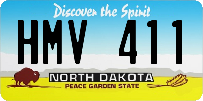 ND license plate HMV411