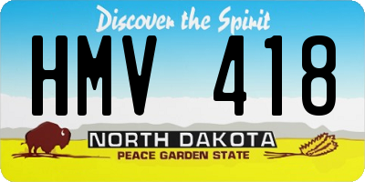 ND license plate HMV418