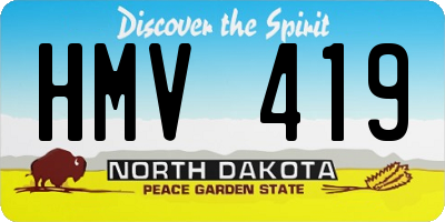 ND license plate HMV419