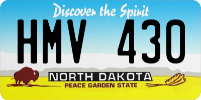 ND license plate HMV430