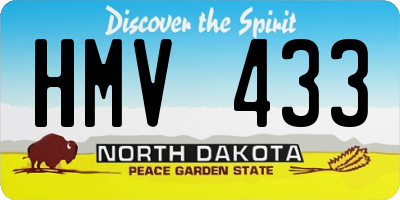 ND license plate HMV433