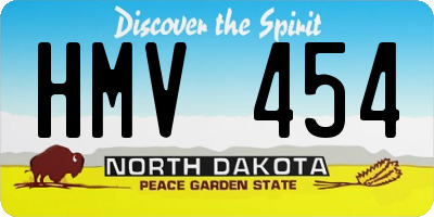 ND license plate HMV454