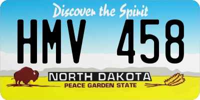 ND license plate HMV458