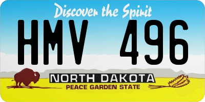 ND license plate HMV496