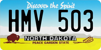 ND license plate HMV503
