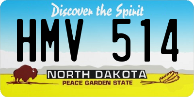 ND license plate HMV514