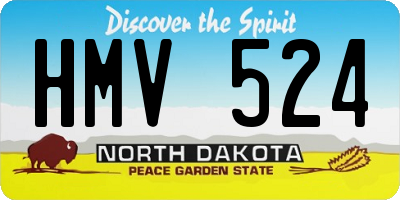 ND license plate HMV524