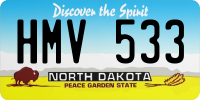 ND license plate HMV533