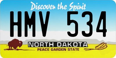 ND license plate HMV534