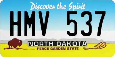 ND license plate HMV537