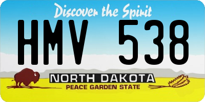 ND license plate HMV538