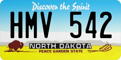 ND license plate HMV542