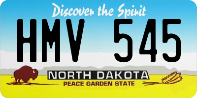 ND license plate HMV545