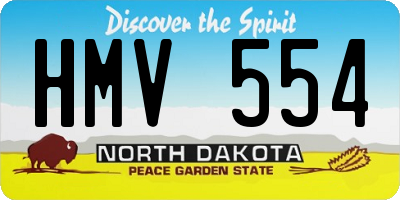 ND license plate HMV554