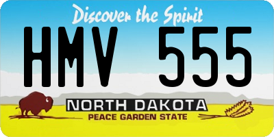 ND license plate HMV555