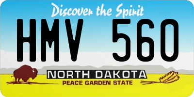 ND license plate HMV560