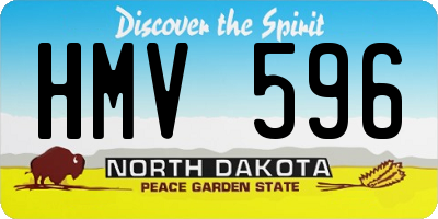 ND license plate HMV596