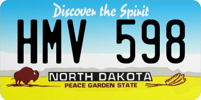 ND license plate HMV598