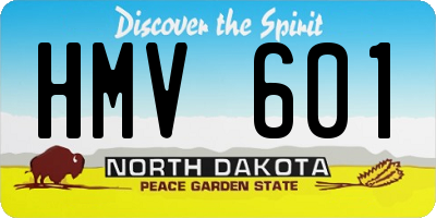 ND license plate HMV601
