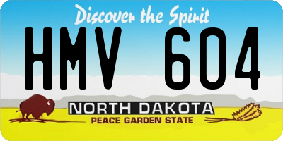 ND license plate HMV604