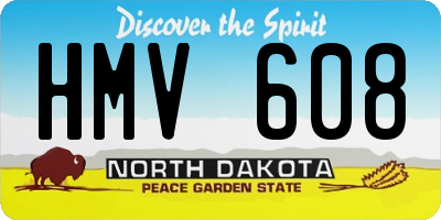 ND license plate HMV608