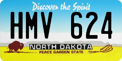 ND license plate HMV624
