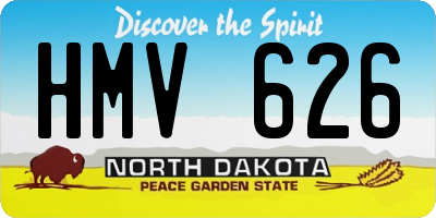 ND license plate HMV626