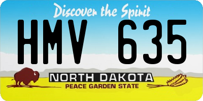 ND license plate HMV635