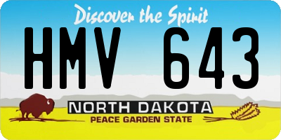 ND license plate HMV643