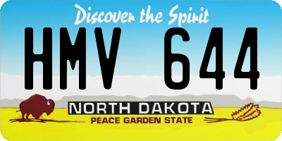 ND license plate HMV644