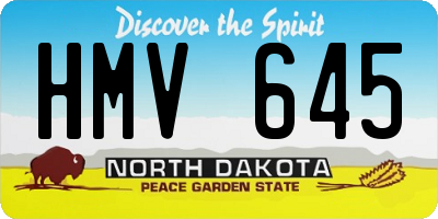 ND license plate HMV645