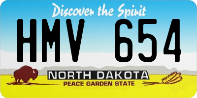 ND license plate HMV654