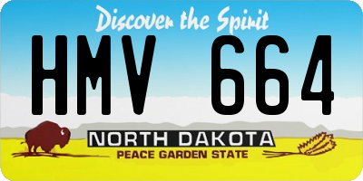 ND license plate HMV664