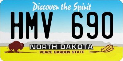 ND license plate HMV690
