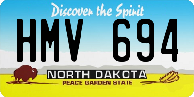 ND license plate HMV694