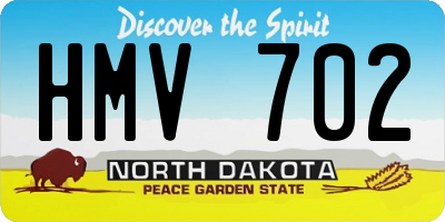 ND license plate HMV702