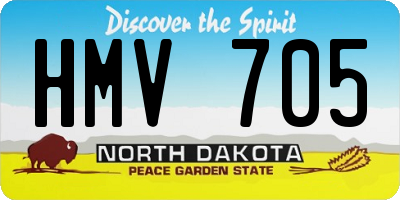 ND license plate HMV705