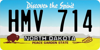 ND license plate HMV714