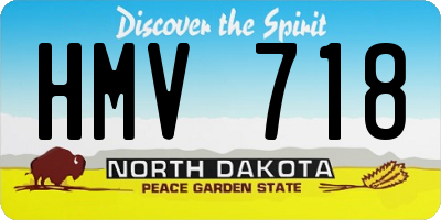 ND license plate HMV718