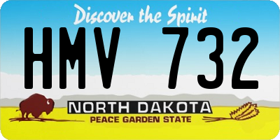 ND license plate HMV732