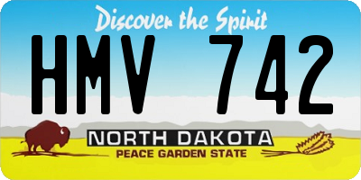 ND license plate HMV742