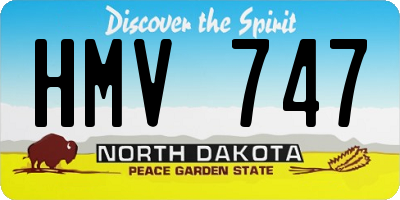 ND license plate HMV747