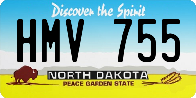 ND license plate HMV755